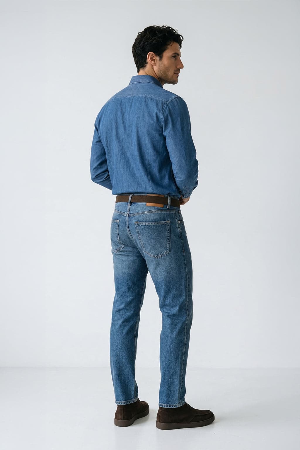 İndigo Denim Erkek Gömlek – Regular Fit Düğmeli Yaka