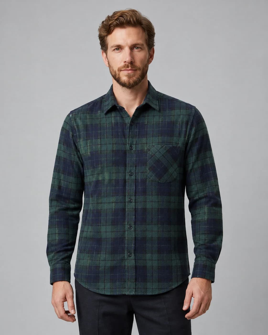 Flannel Shirts — Green-toned checks