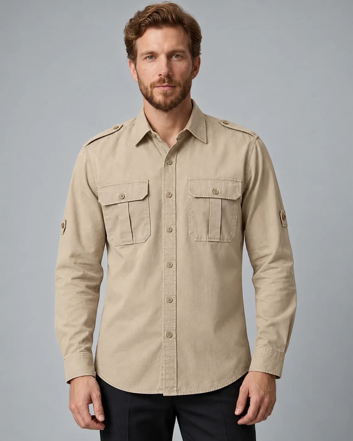 Cargo Shirts — Sand bellows-pocket style