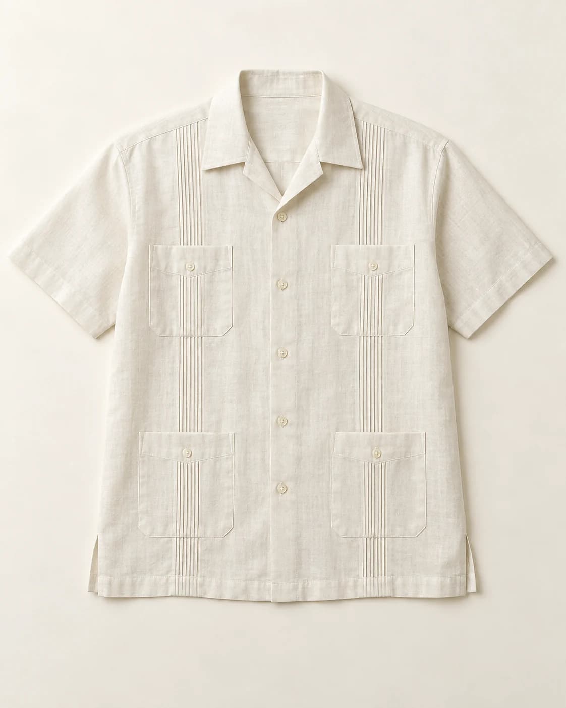 Guayabera Shirts — White four-pocket style